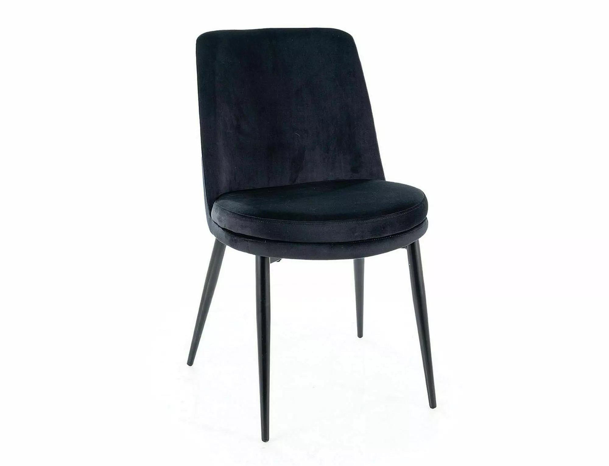 Krzesło hotelowe Restaurant Bistro Nia z aksamitnej tkaniny w kolorze czarnym